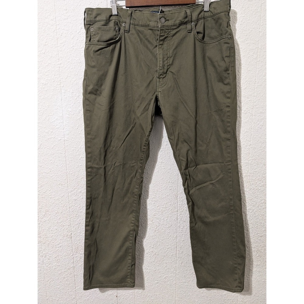 Polo Ralph Lauren Jeans Mens 38X30 Green Denim Pants Varick Slim Straight Preppy